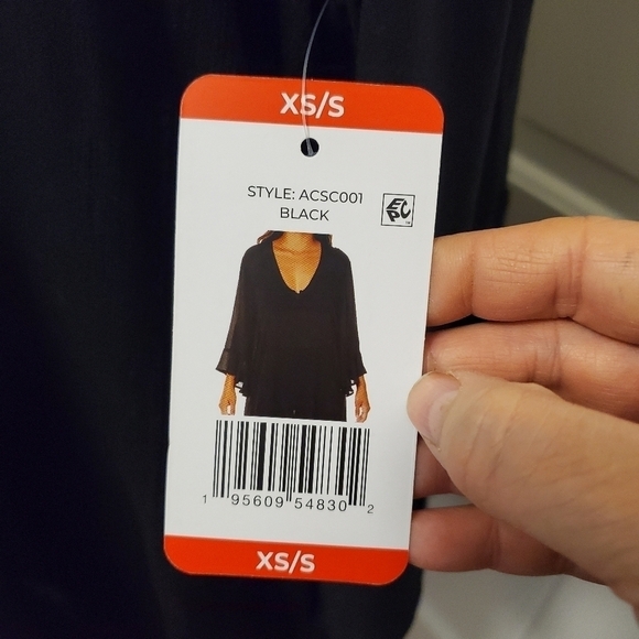 NWT Anne Cole Black Beach Coverup, Size XS/Small 100% Rayon - Picture 5 of 10